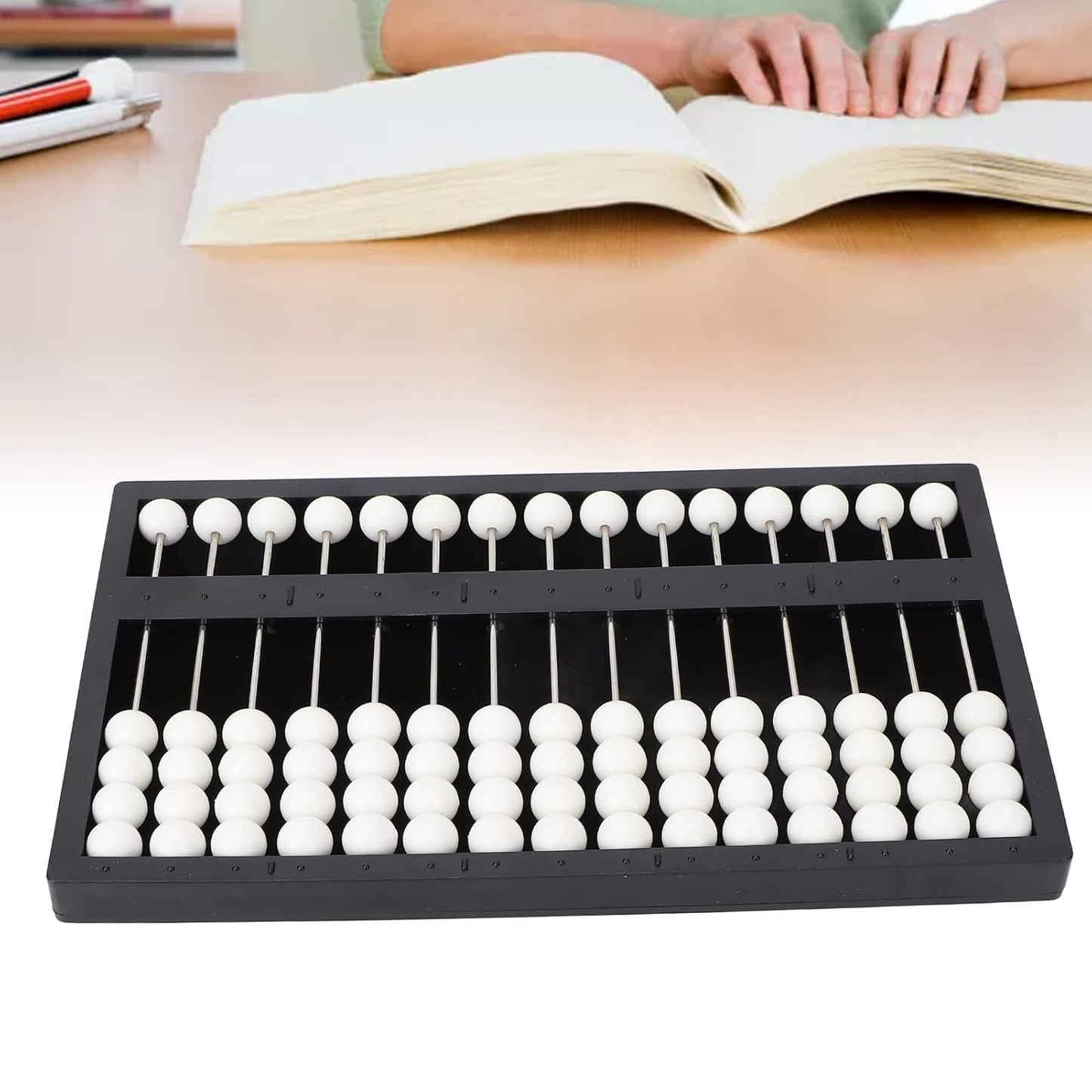 The Blind Abacus, Professional Mathematic Concepts Blind Abacus Learning Tool Braille Slate Braille Writing Slate Plastic Kit Number Board Braille Stickers Raised Tactile Dots for Blind