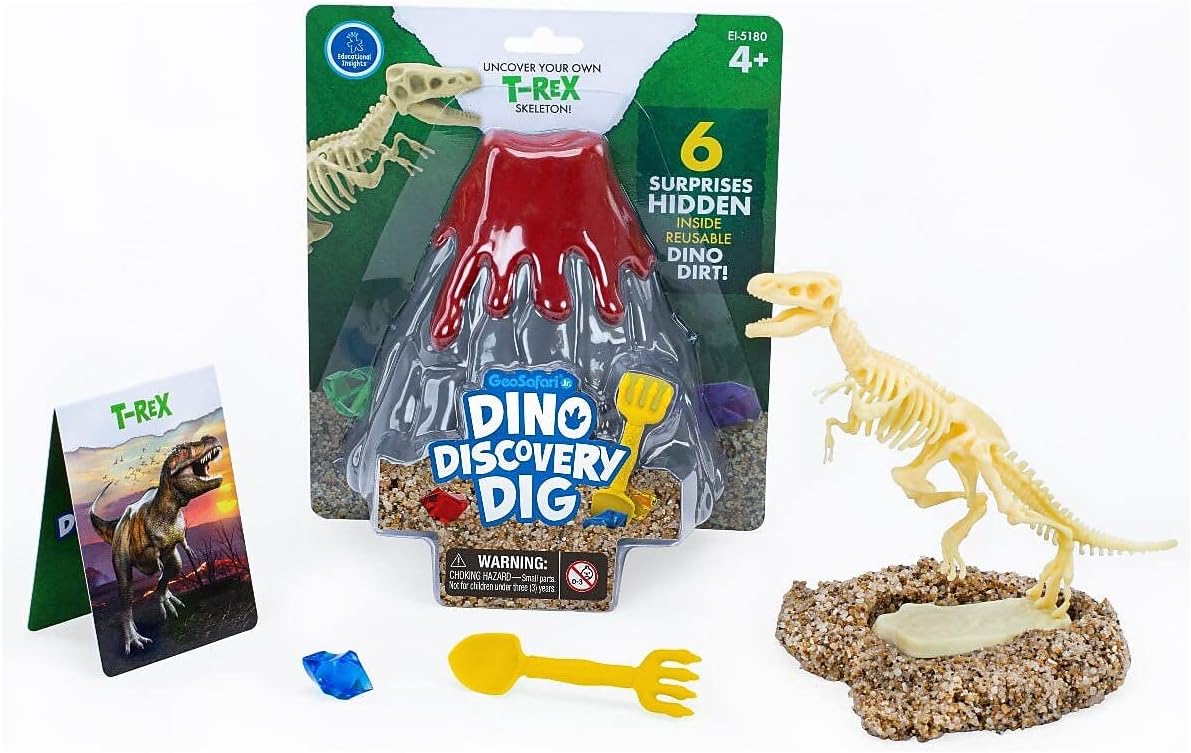 Educational Insights GeoSafari Dinosaur Discovery Dig T-Rex Fossil Kit, Science Toy, Game for Boys & Girls, Ages 4+