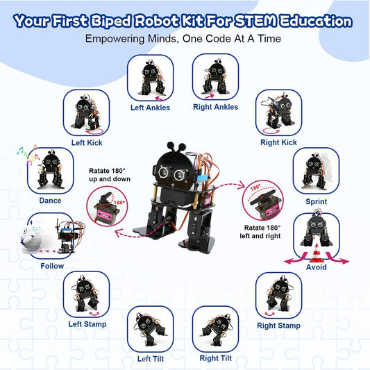 ACEBOTT Robotics for Kids Ages 12-16,Bionic Biped Robot Kit for Arduino ESP32, STEM Science Kits, Cool Engineering Building Toys, Science Coding Kit for 12+ Boys Girls Teens and Adults Unique Gifts