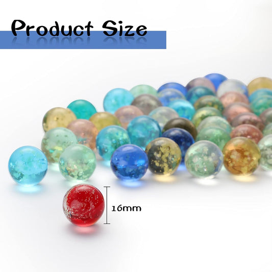 Skylety 20 Pieces Large Marbles Glowing in The Dark, Marbles Bulk Luminous Colorful Handmade for Kids Science Toys Games DIY Decoration(16 mm)