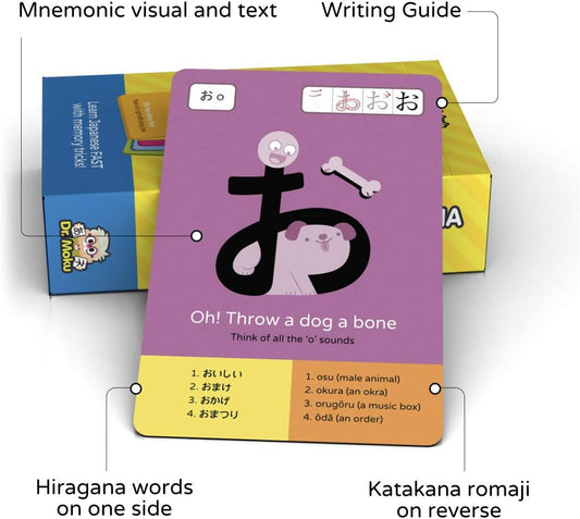 Dr. Moku's Hiragana & Katakana Flash Cards - Learn The Japanese Alphabet for Beginners