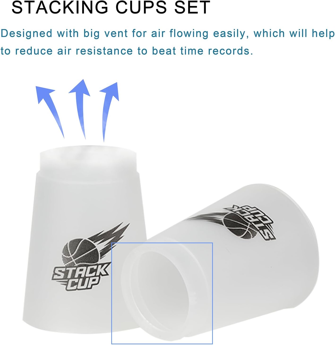 SEISSO Quick Stacking Cups, Stacking Cup Set Classic Stack Training Game Toys,12PCS Purple Stacking Cup Set for Boys Girls Kids