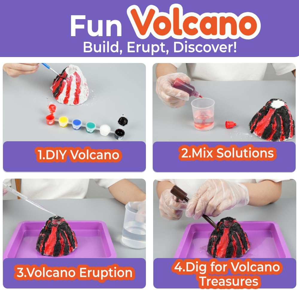 Benben 155 Experiments, Science Kit for Kids Ages 6 7 8 9 10 11 12 13 14, Earth Chemistry Physics Set, Volcano STEM Educational Toy, Birthday Gift for Boys Girls