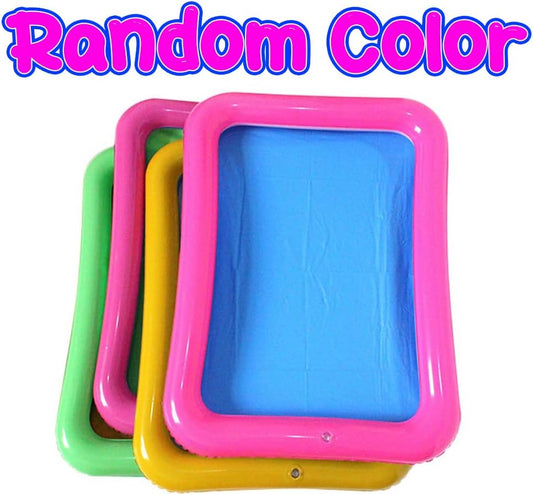 Topwon Inflatable Sand Tray for Kids - Portable Sand Box with Molds - Random Color (Random Color, 23x17)