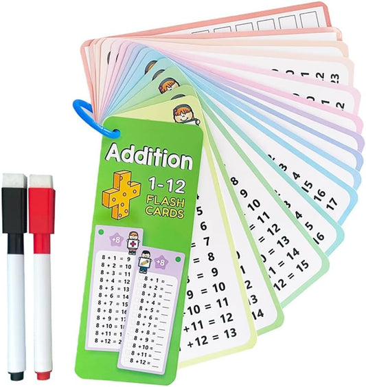 Lachilly 1-12 Multiplication & Division Table Cards Set– Educational Math Flashcards for Kids Self Check Classroom Home Learning Aids Elementary School Montessori Teacher Teaching Aids