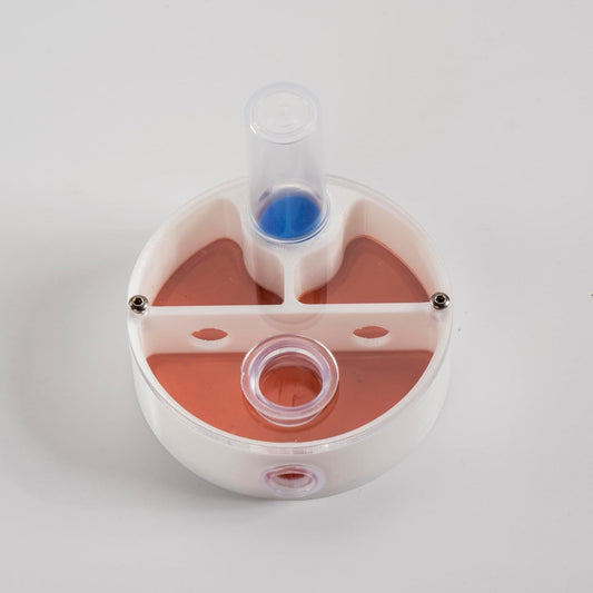 Mini Round Ant Farm Nest, White Plastic Educational Colony Kit with Water Feeder, Multiple Chambers for Observation, 2.4x2.4x0.8 Inches, Ages 3+