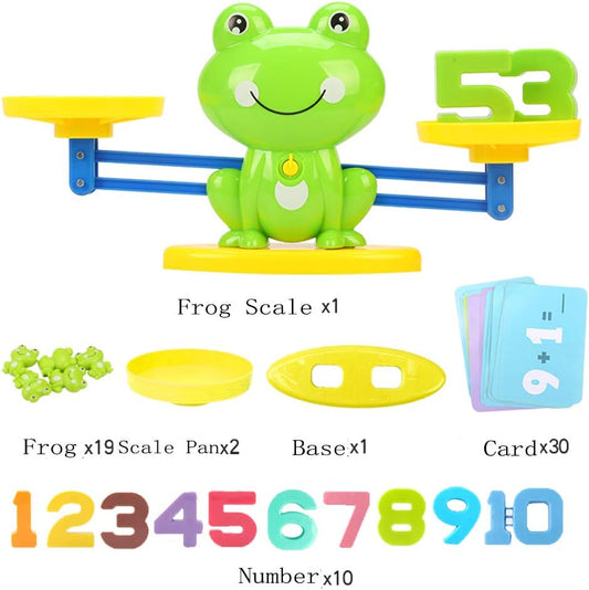 STEM Math Toy Educational Balance Game and Counting Frog Set for School Kids Years 3 4 5 6 7