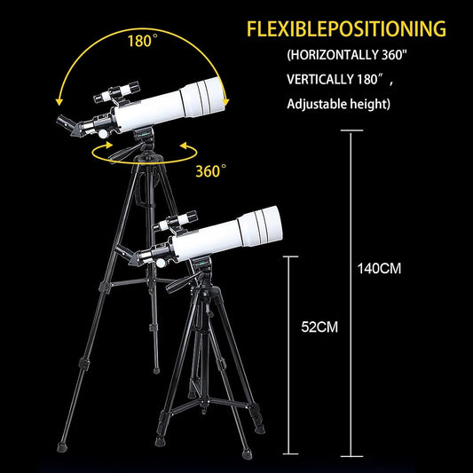 Telescope for Adults & Kids,70mm Aperture 400mm Astronomical Refractor Telescopes for Kids Beginners,with Adjustable Height Tripod,Moon Mirror, Bard Membrane,Phone Adapter, Carrying Bag