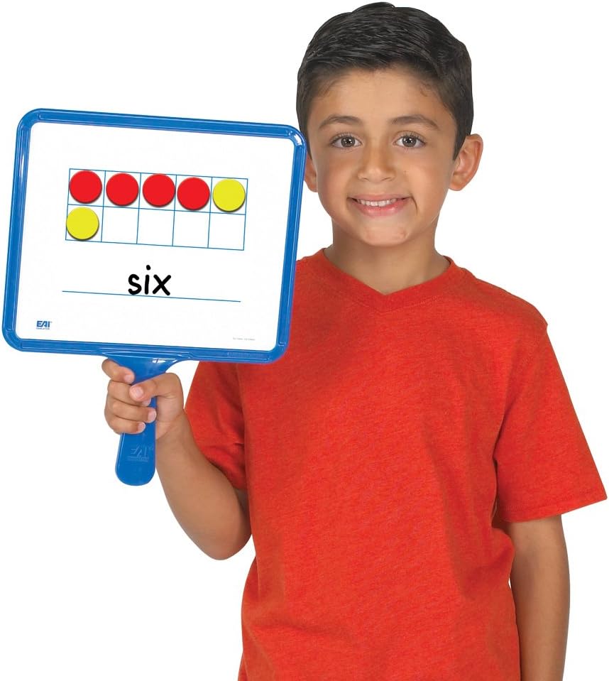 EAI Education Magnetic Ten Frame Dry-Erase Paddles: Set of 5