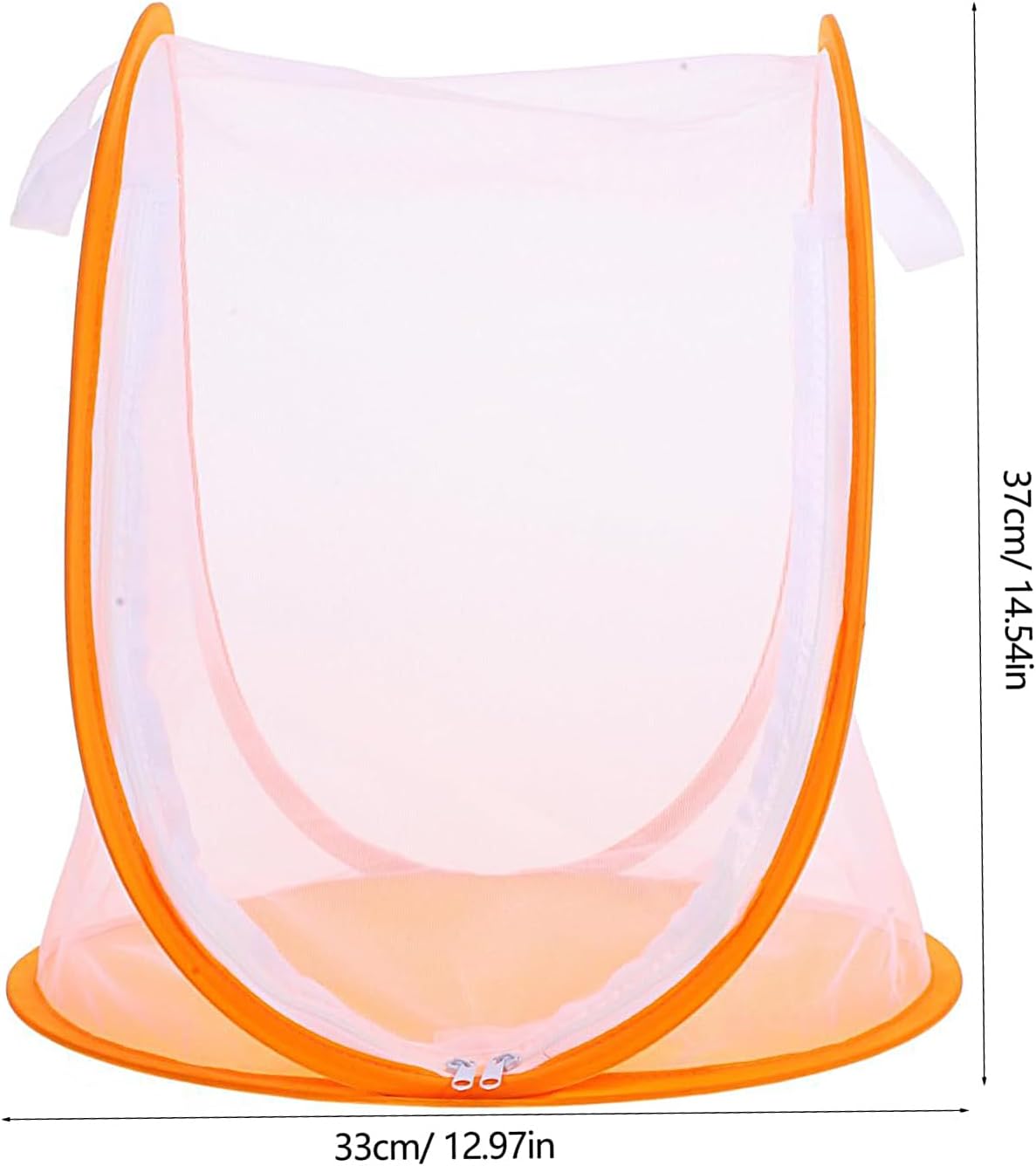 Butterfly Habitat Cage - 33x37cm Foldable Garden Mesh Net Cage with Zipper & Carry Handle, Portable InsectCage, Butterfly Growing Kit, Clear Mesh Enclosure Terrarium for Garden Outdoor Yard