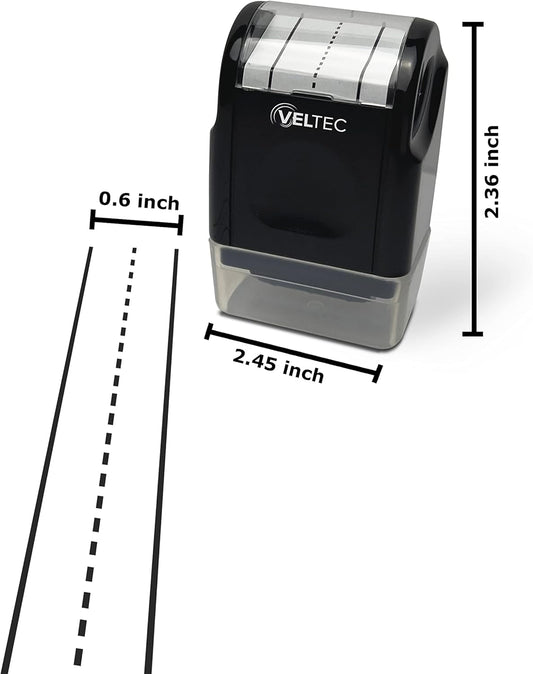 Veltec Dashed Handwriting Lines Practice Roller Stamp for Kids, Parents and Teachers (Black)