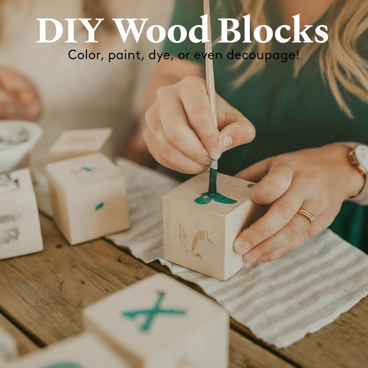 DIY Wooden Cubes 3/4-inch, Pack of 100 Small Blank Wooden Blocks, Unfinished Wood Blocks for Crafts, STEM, Dice, and Building Blocks for Stacking, by Woodpeckers