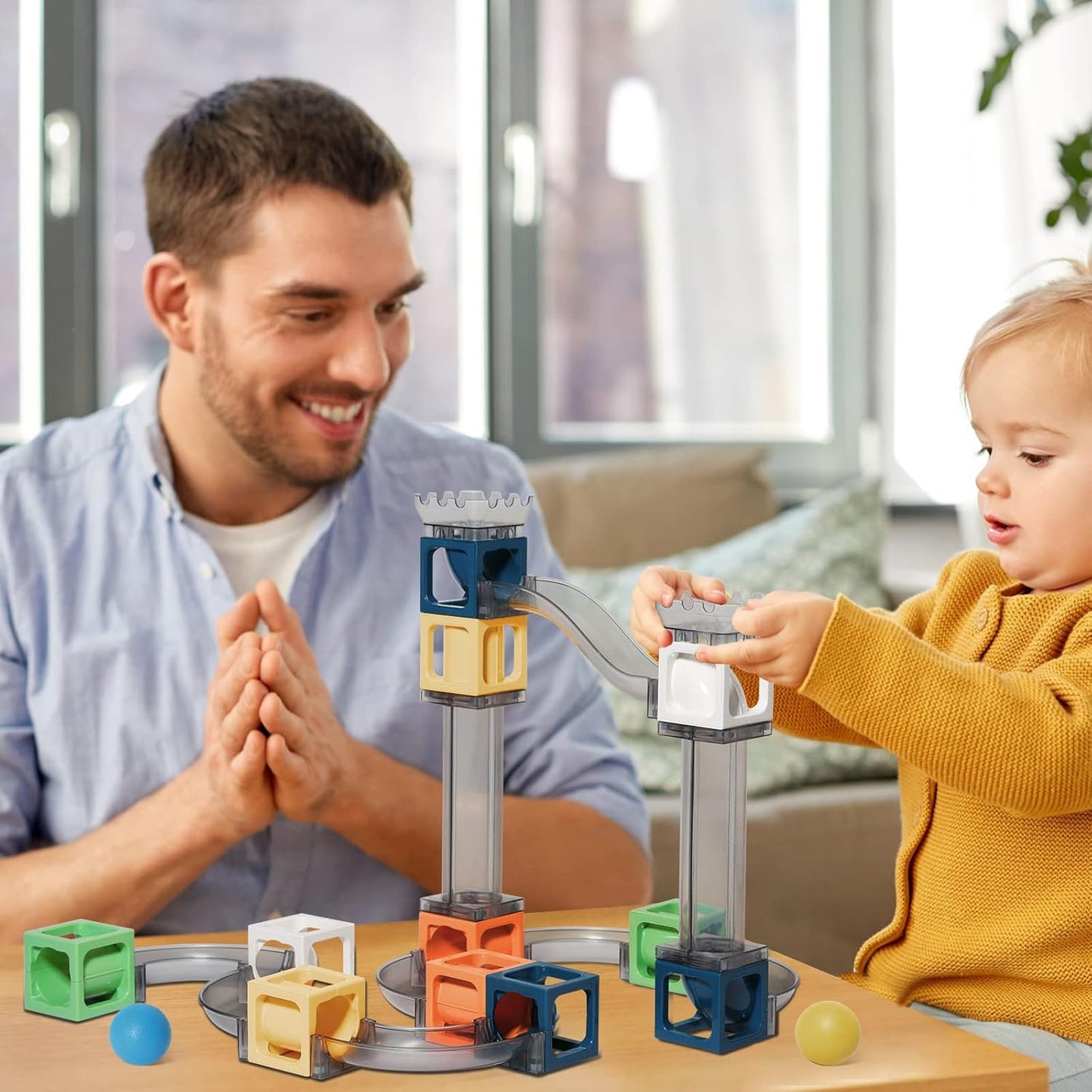 keefun Magnetic Marble Run Building Blocks, 41pcs Marble Runs for Kids 4-8 3-5, STEM Building Toys for Boys 4-6 Toddler Maze Kit Race Track Ball Set Birthday Gift for Age 3 4 5 6 7 8 Construction Game