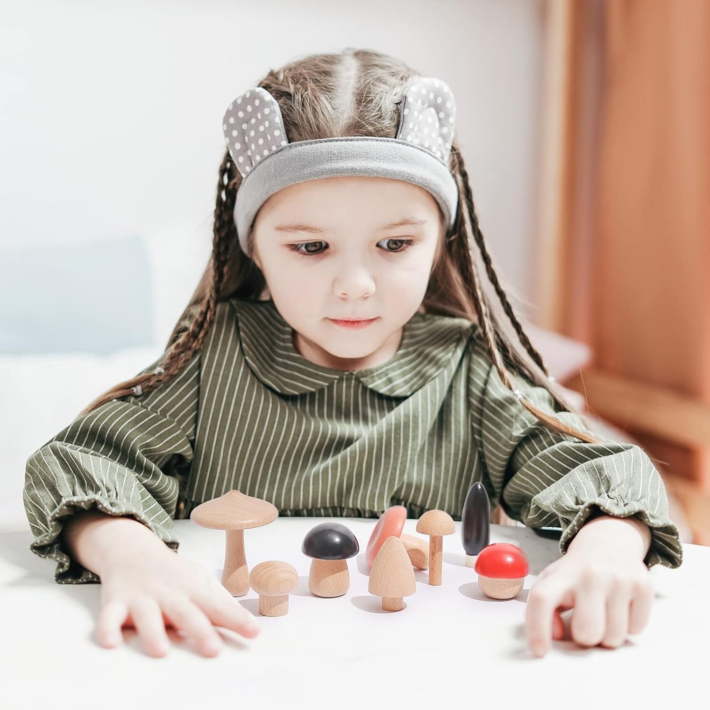 Promise Babe Wooden Baby Toys Balance Counting Toys Math Games Unfinished Wooden Peg Dolls Preschool Learning Educational Montessori Toys for Kids Toddlers