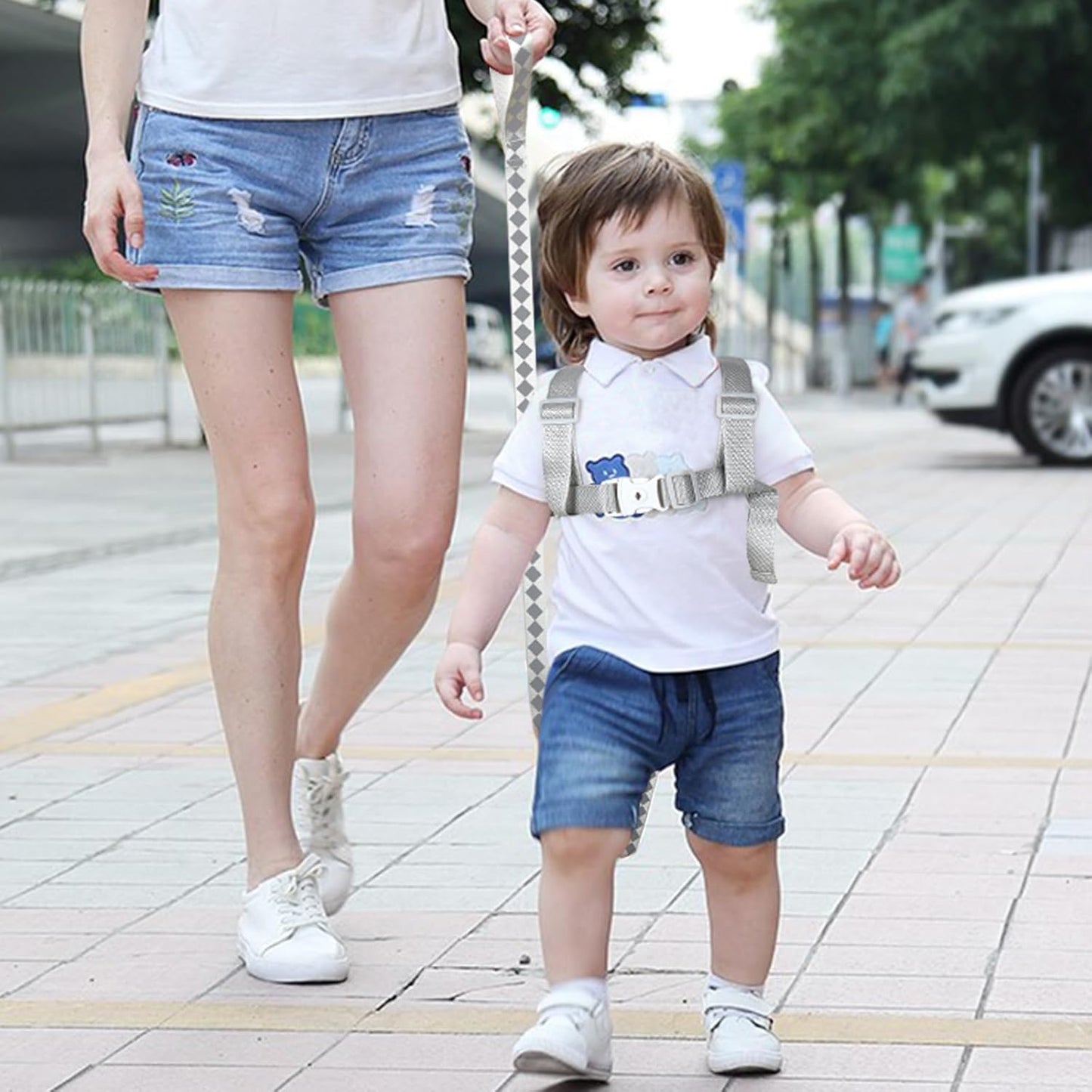 Accmor Toddler Harness Leash + Reflective Anti Lost Wrist Link, Cute Car Kids Back Pack with Hand Strap Collapsible Child Walking Restraint Belt Tether Hold Baby Boys Close for Outdoor Travel