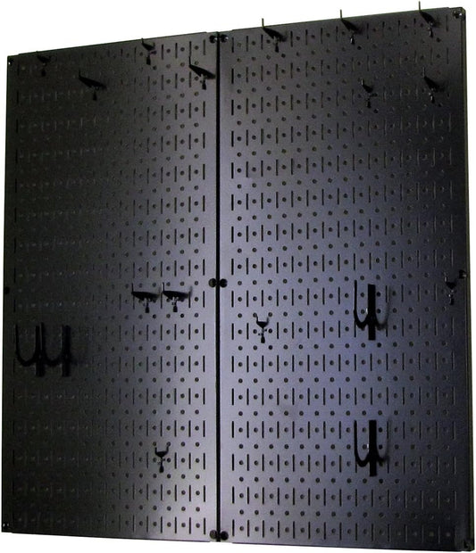 Wall Control Kitchen Pegboard Organizer Pots and Pans Storage Rack Organization Kit with Green Pegboard and White Accessories