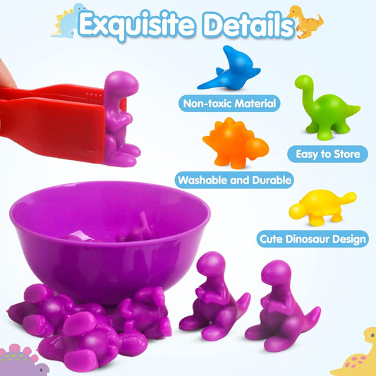 GKDOMS Counting Animals Toy Matching Game with Sorting Bowls Preschool Learning Activities Montessori Sensory Toy for Math Color Sorting, Party Favors Birthday Gifts for Toddlers