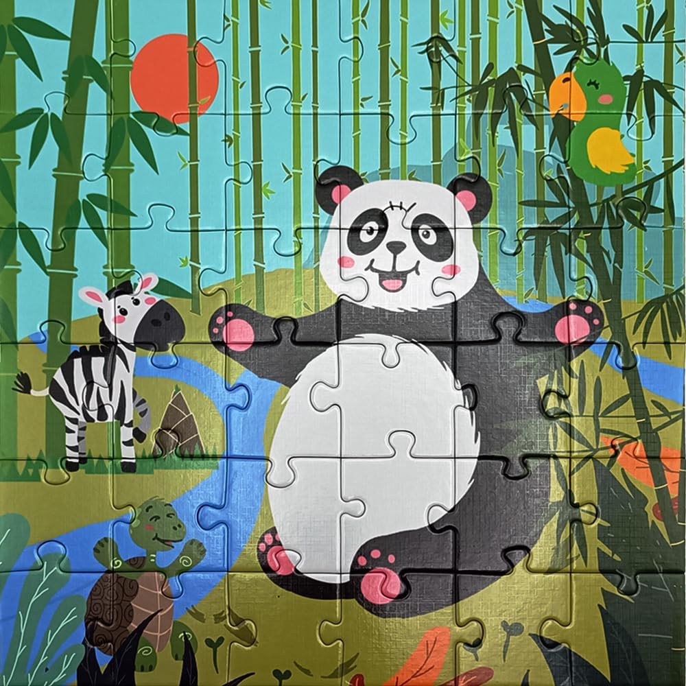 Panda Floor Puzzle Animal Jigsaw Large Puzzles 36 Piece Ages 3-6 for Toddler Children Learning Preschool Educational Development Toys (Panda)