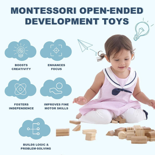 80-Piece Wooden Alphabet Building Blocks Set - Creative ABC Letters, Numbers & Shapes Blocks for Building Castles, Rockets, Robots | Educational Stacking Toys with Math Symbols for Kids Ages