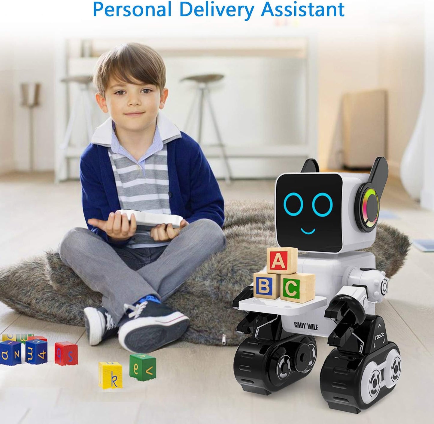 okk Robot Toy for Kids, Smart RC Robots for Kids with Touch and Sound Control Robotics Intelligent Programmable, Robot Toy with Walking Dancing Singing Talking Transfering Items for Boys Girls (White)