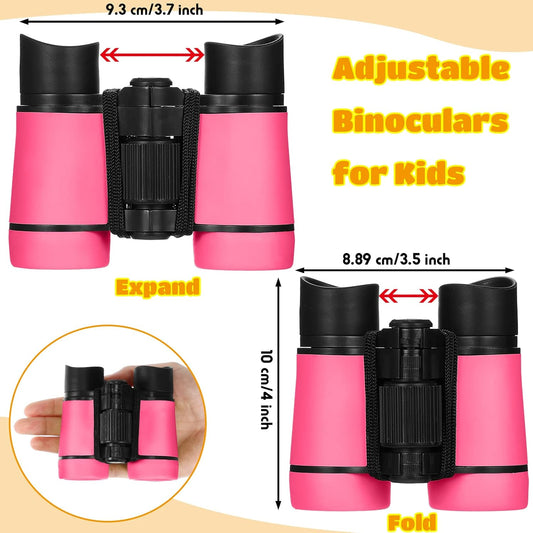 6 Pack Binoculars for Kids for Age 3-12 Years Boys Girls Kids Binoculars Shock Proof Toy Outdoor Gift Hunting Folding Small Telescope for Bird Watching Educational Learning Exploration(Vivid Colors)