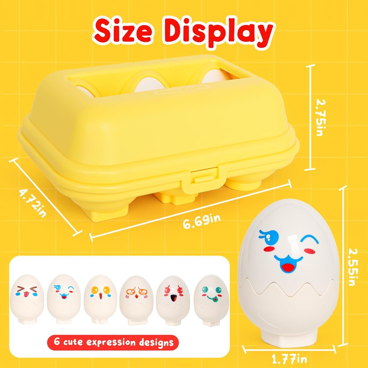 Egg Toys for Toddlers 1-3,Montessori Geometric Eggs Early Preschool Educational Learning Fine Motor Skills Color Sorting Satcking Travel Bingo Puzzle Matching Games for Kids Boys Girls