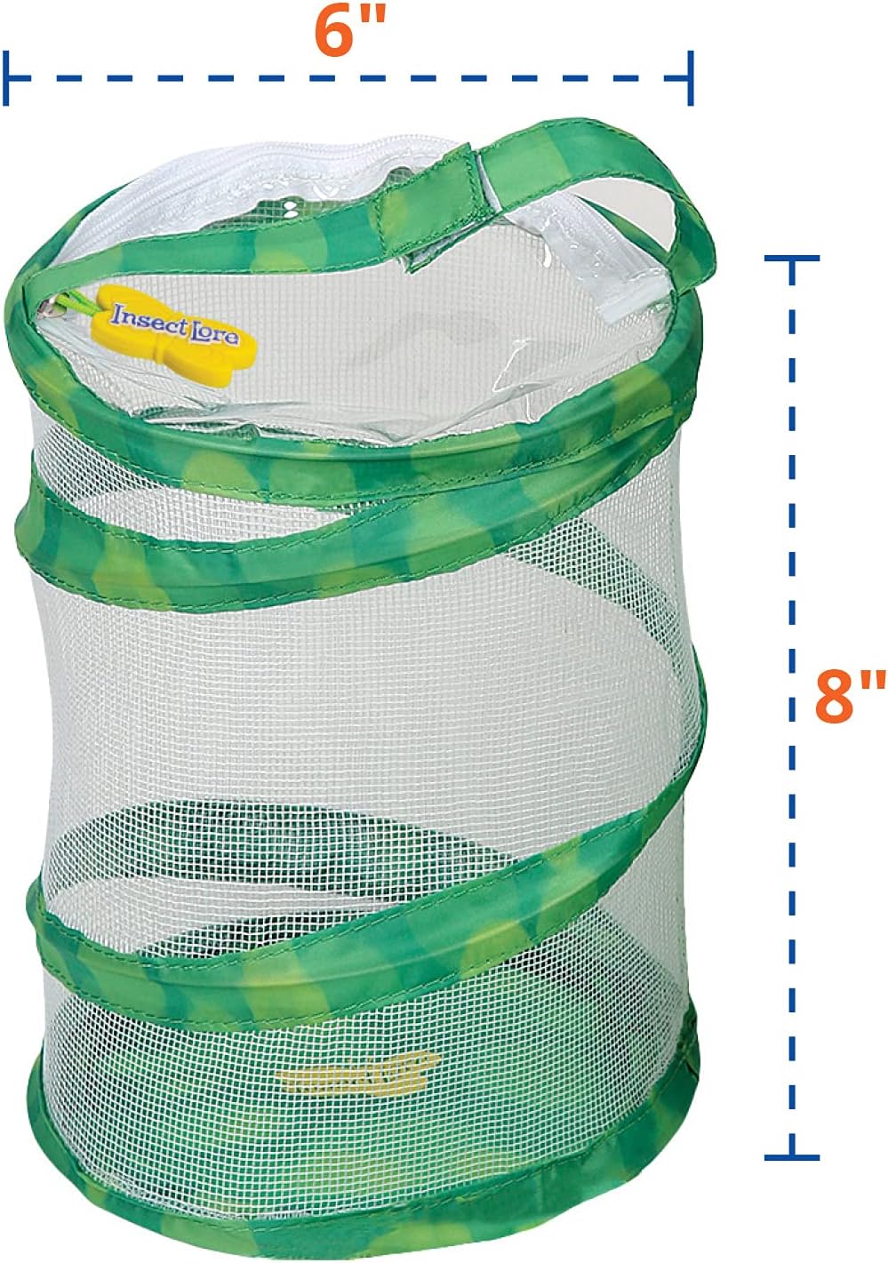 Insect Lore Mini Butterfly Habitat | Clear Mesh, Zipper, 8” Tall | Pop Up Folds Flat | Habitat for Most Insects