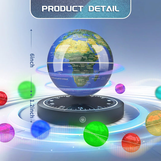 Magnetic Levitating Floating Globe with LED Light, 16 Colors Cool Tech Gadgets Gifts World Globe Lamp for Men Father Boys Girls, Birthday Gifts for Home Office Desk Decor Display