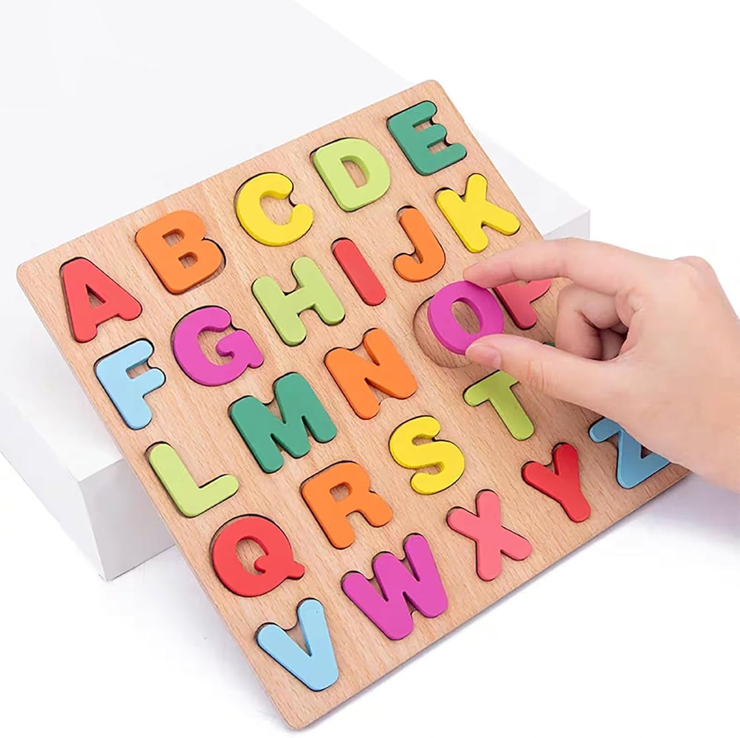 Wooden Puzzles for Toddlers, 3pack Alphabet Shape Puzzles for Kids 3 Wooden Montessori Toddler Alphabet Number Shape for Kids 3 Years Old Boys & Girls