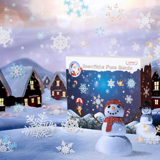 LIHAO Snowflakes Fuse Beads Kit - Made Snowflake Ornament Yourself - Great Christmas Party Favor