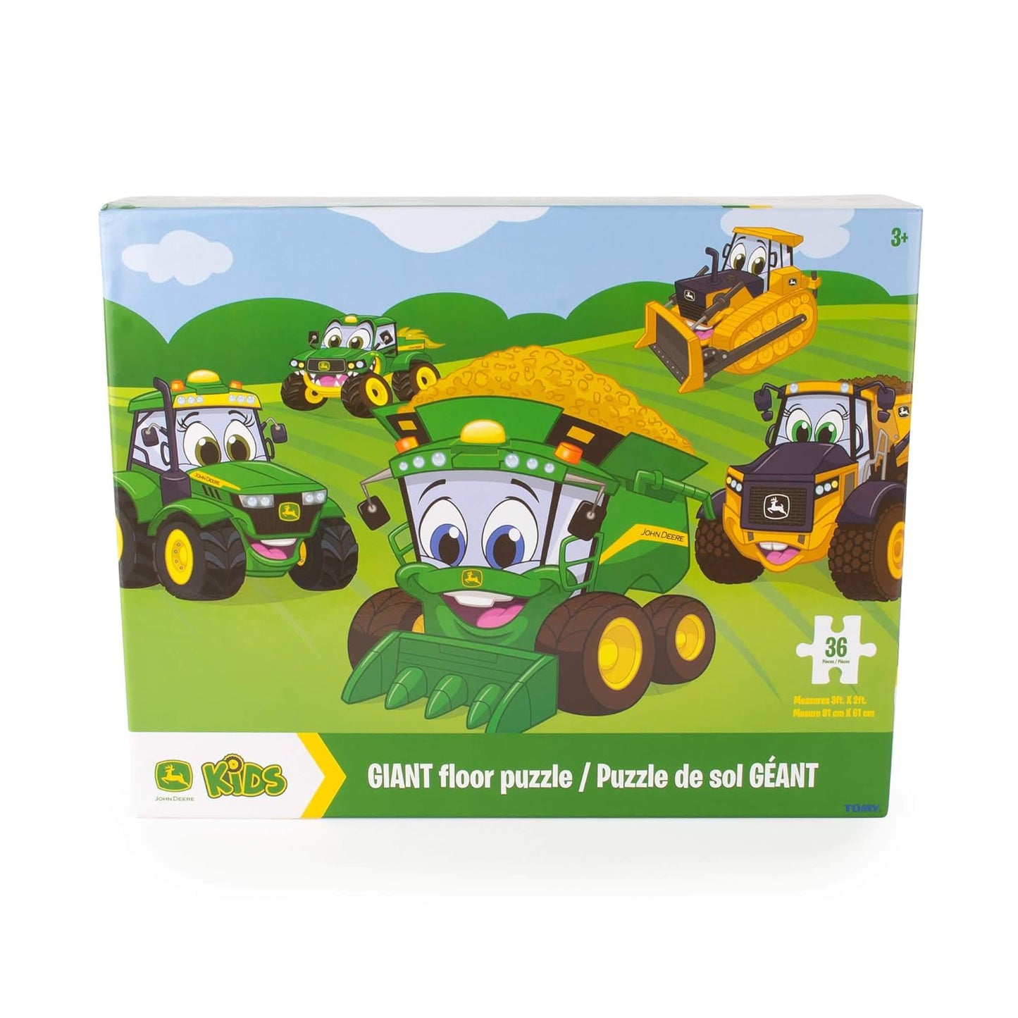 John Deere Kids Floor Puzzle - Large Kids Puzzles - John Deere Tractor Toys - Ages 3 and Up - 3" x 2" - 36 Pieces