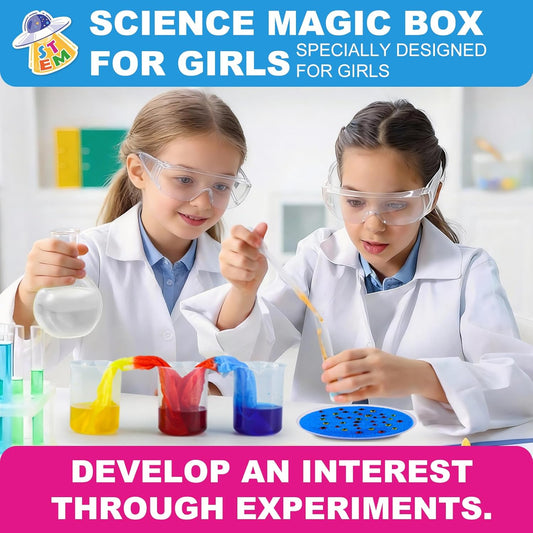 Girls Science Kit for Kids Ages 4-8 6-8 8-10, 100+ Fun Educational Experiments for Girls & Boys, STEM Projects and Science Experiments, Science Toys, Gifts for Kids