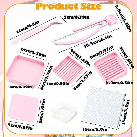2.6mm Fuse Beads Craft Kit for Kids Adults, 8PCS Fuse Beads Tool Set with Pegboard, Sorting Trays, Tweezers, Bead Pickup Tool, Storage Container, Compatible with Perler Beads for DIY Art Crafts