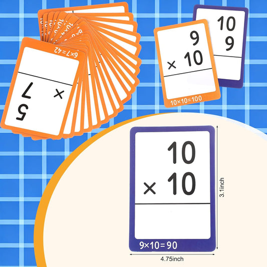 864 Pcs 24 Set Multiplication Flash Cards - Fractions, and Multiplication Flash Cards with Visual Aids Mastered & Review Sorting for Kids 3rd 4th 5th Grade or Homeschool Supplies