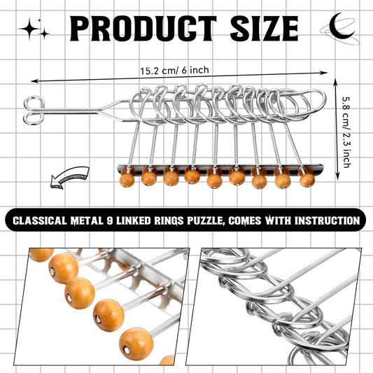 Yilloog Metal Brain Teaser Puzzles Set of 36 with Pouch, Steel IQ Games Physics Mind Metal Puzzles for Adults Basket Stocking Stuffers for Boys Girls Adults Challenge Gifts (Easy)