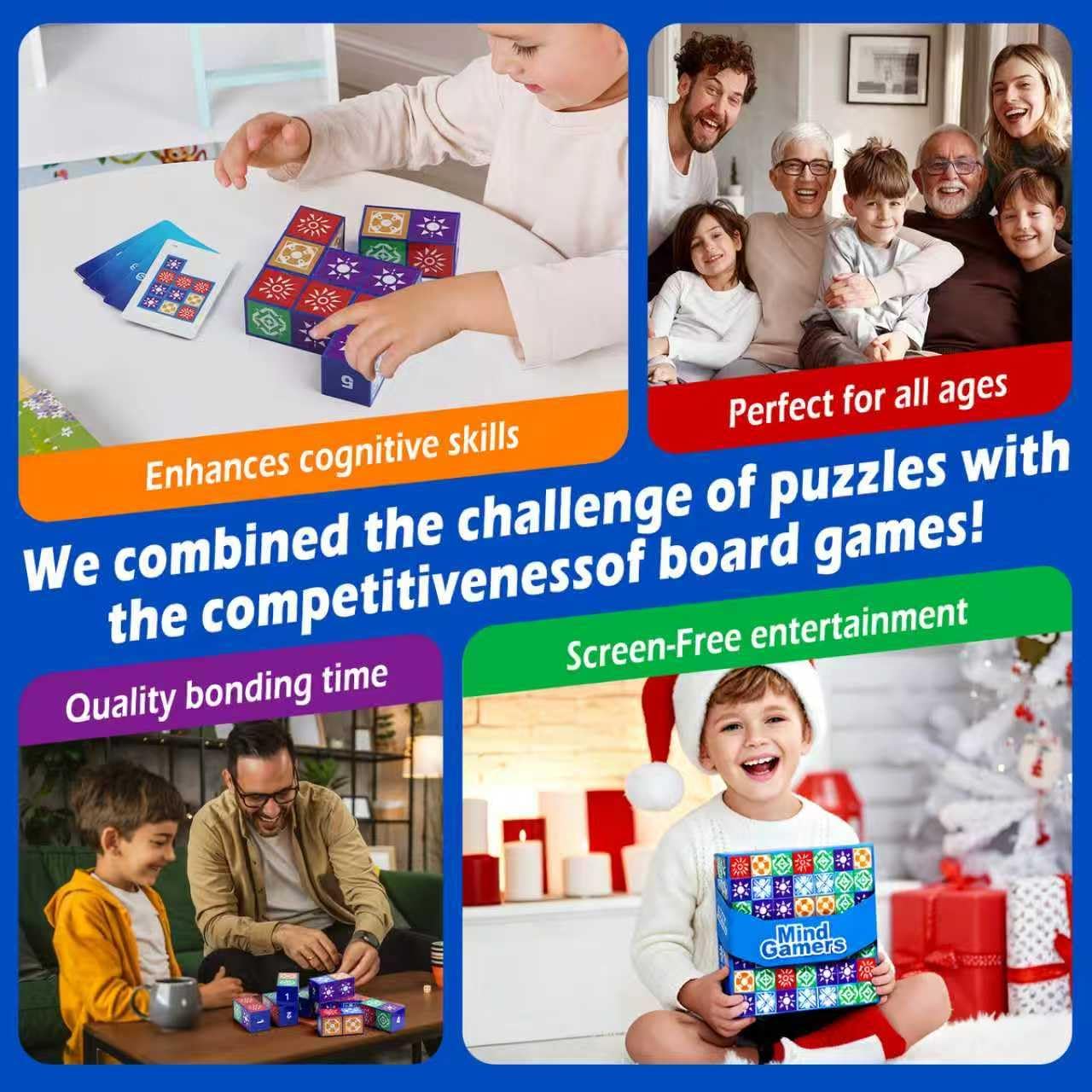 Puzzle Matching Games, Block Puzzle Games, Visual Recognition Matching Board Game, Family Night Board Game to Develop Kids Problem Solving Skills (Style A)