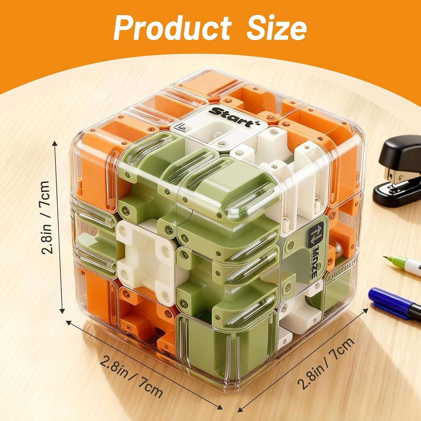3D Maze Cube Ball Puzzle - Brain Teaser Game for Adults, Teens & Kids 8+ | Educational Sensory Fidget Toy for Focus & Logical Thinking | Durable Travel & Birthday for Boys Girls