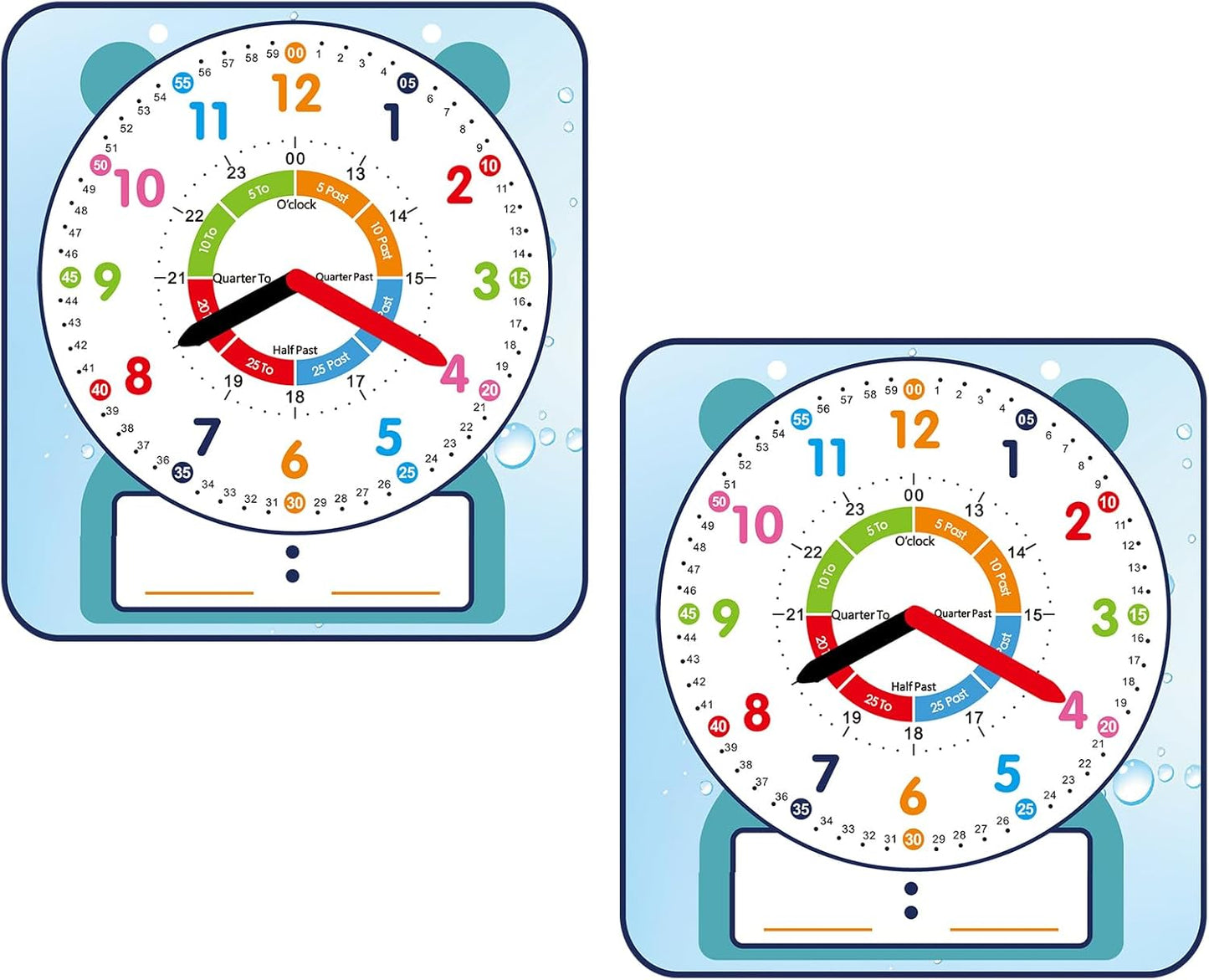 ANCOMEDO Large 12" Magnetic Writable Dry Erase Teaching Clock,Teaching Demonstration Clock for Kids Learning Time with Cute Style for Home School Classroom Supplies(12" x 11")