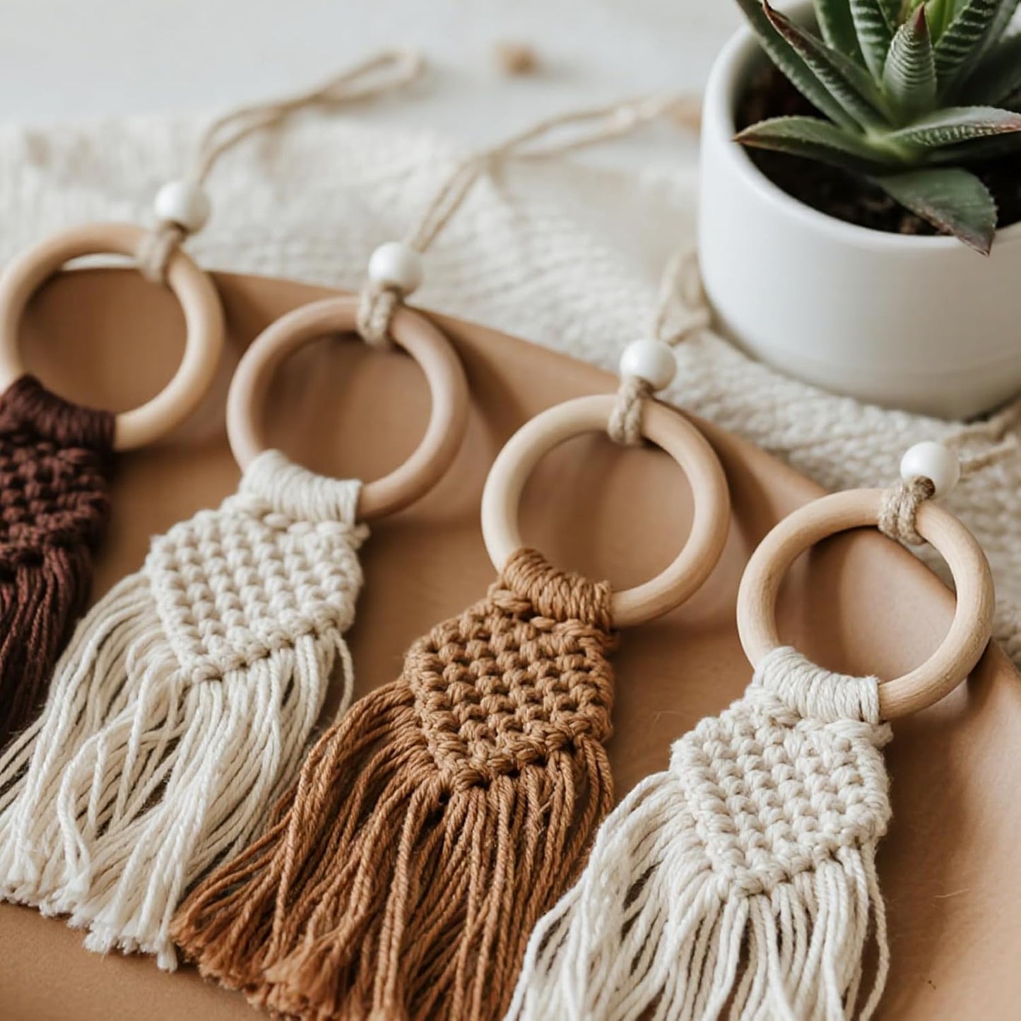 Wooden Rings, 4 Inch Diameter, 20 Pack, Unfinished Wood Ring Hoops for Macrame, Crafts