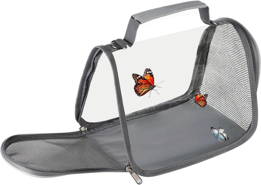 Small Butterfly Habitat Transparent Bug Mesh Cage Portable Caterpillar Enclosure Terrarium Critter Net Cage Breathable Lizard Pigeon Outdoor Observation Container Dragonfly Habitat, 11’’*7’’*6.7’’