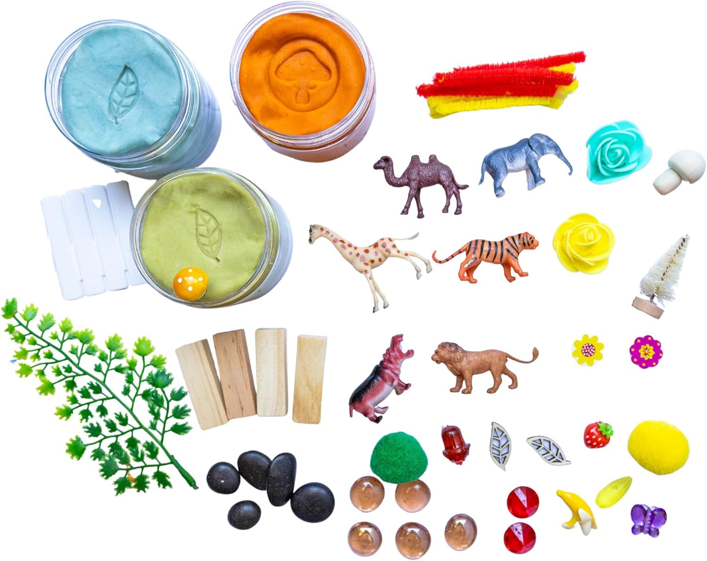Play Dough Kit, Sensory Kit,Non-Toxic PlayDough, Sensory Motor Aids Gift for Kids, Sensory Play Set, Fine Motor Activity (Dinosaur Play Dough Kit)