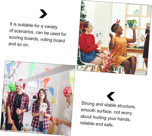 6Pcs Mini Dry Erase Paddles with Handle Auction Paddles Double-Sided Answer Board for Classroom Teaching Judges Score