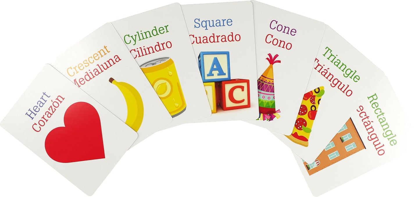 Bilingual Flash Cards - Colors & Shapes (English and Spanish Edition)