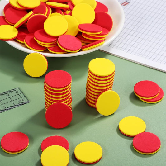 Yardwe 2sets Calculate Discs Math Counters for Number Counting Blocks for Color Educational Math Counters Counting Chips Cubes Math 100pcs*2