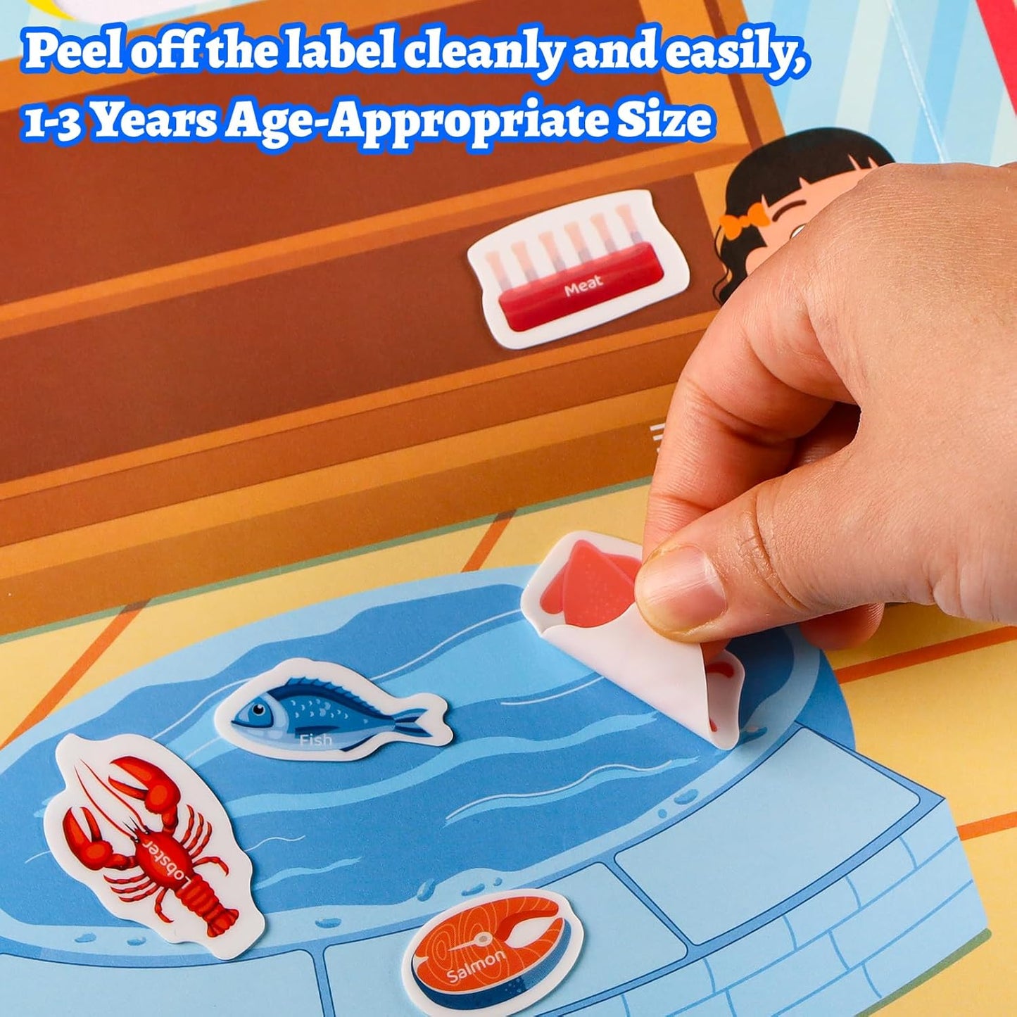 6 Sets Reusable Sticker Book for Toddlers 1-3, Jelly Sticker Books for Childs 1 2 3 Years, Toddler Travel Toys for Ages 1-3 Boys & Girls