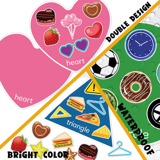 BelleAngle Shape Sorters for Toddlers, Shape Puzzle and Matching Games Set for Kids Learning Sorting Toys with 8 Sorting Mats and 48 Everyday Objects for Preschool Classroom Must Haves Decor