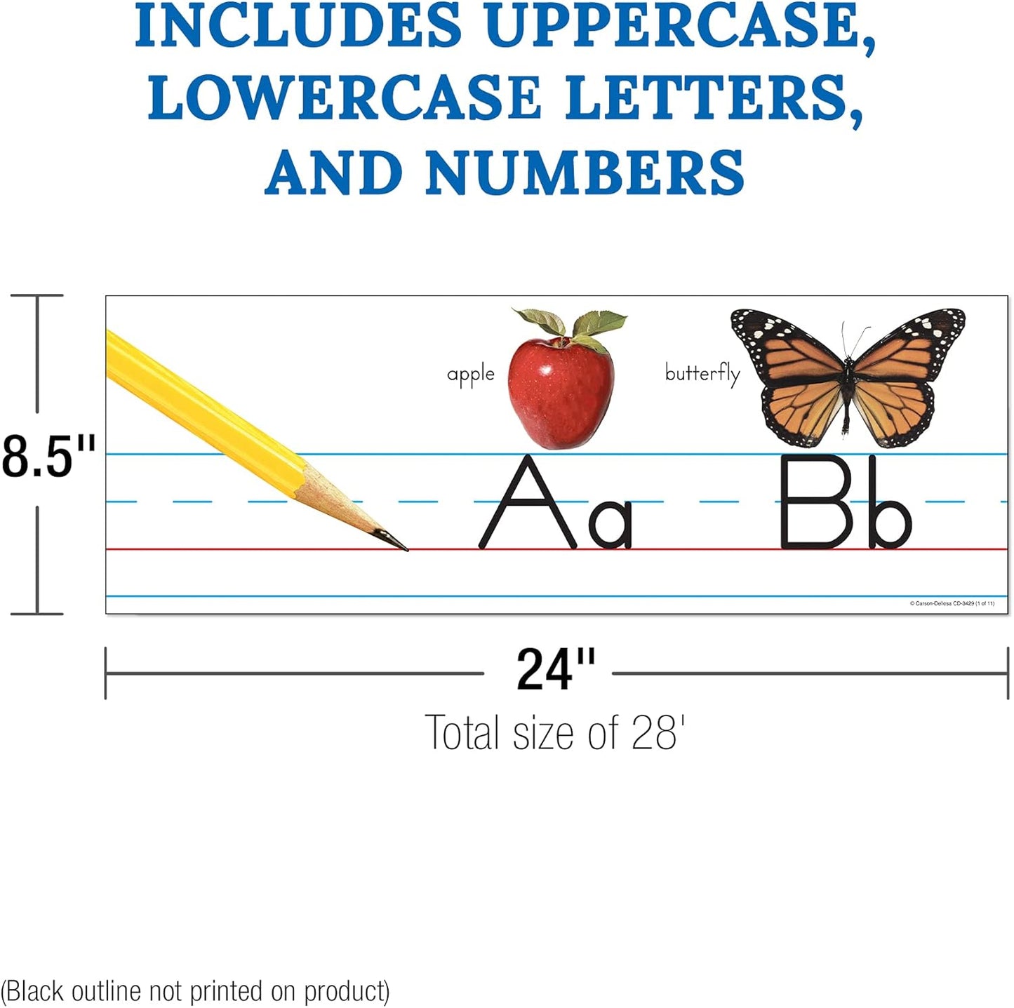 Carson Dellosa Education 26 pc Set of ABC Bulletin Board Decorations aids early learning with bright alphabet visuals and sight word images that help toddlers build strong foundational sound skills.
