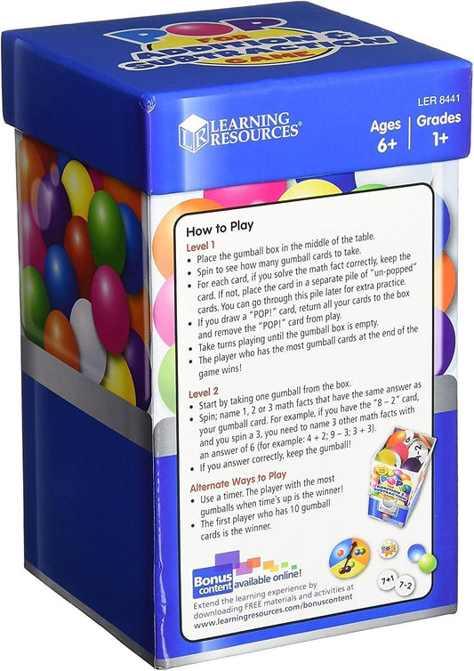 Learning Resources Pop for Addition & Subtraction Math Game - Number Flash Cards, Math Manipulatives, Classroom Must Haves, Homeschool, Montessori, Board Games, Gifts for Boys and Girls
