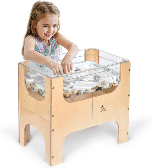 See-Through Small Water & Sand Sensory Table for Kids w/Transparent Tub for Tactile Play & Learning – Perfect for Home, Classroom & Daycare