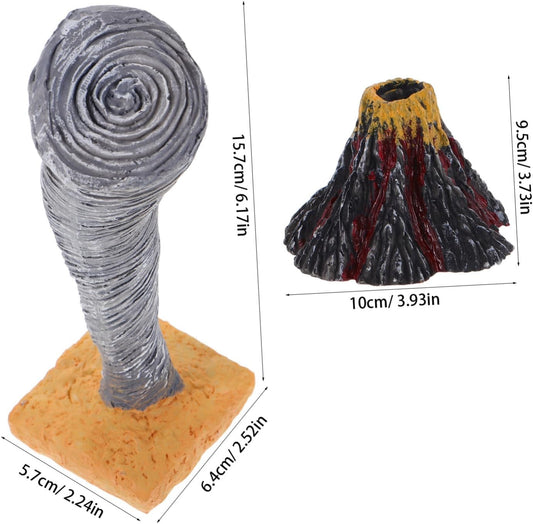 BESPORTBLE 2Pcs Realistic Volcano and Tornado Simulation for Educational Science Experiments Miniature Natural Disaster Models for Learning and Creative Exploration
